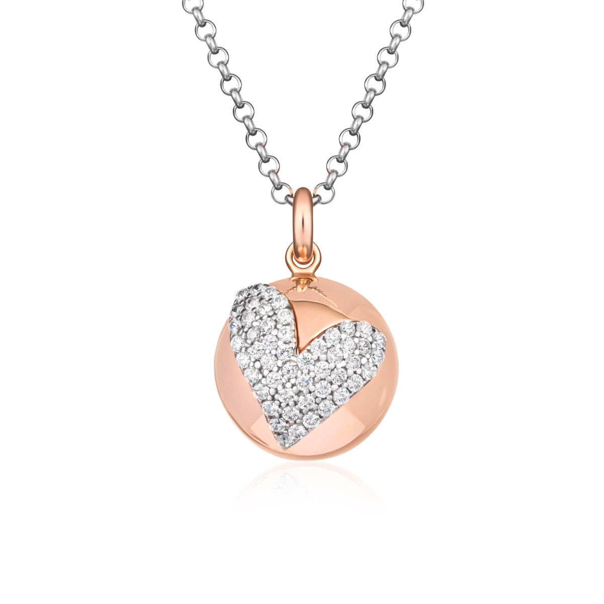 Collana Donna Roberto Giannotti Chiama Angeli Cuore Zirconi Bianchi SFA157
