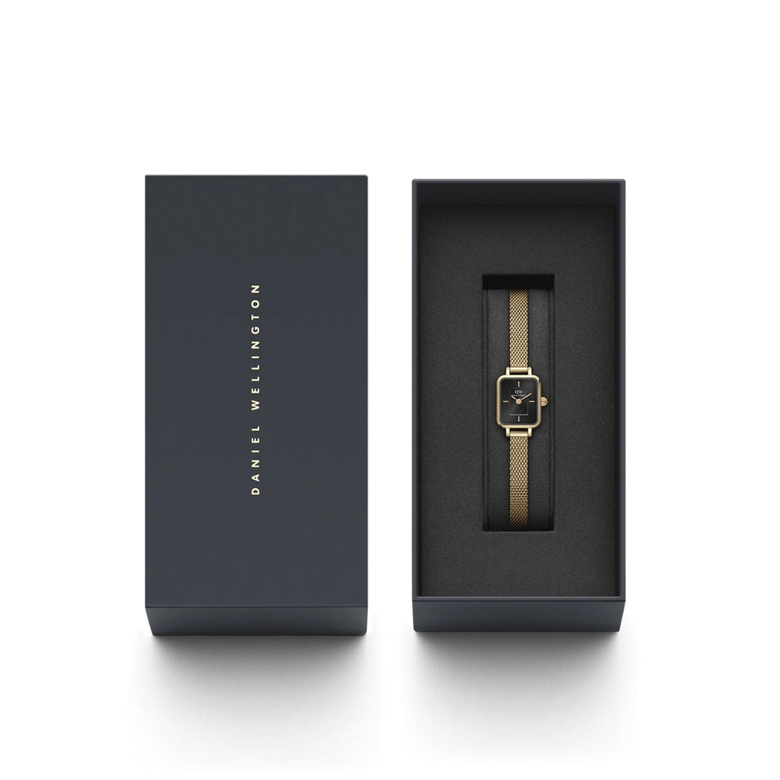 Orologio Donna Daniel Wellington Quadro Mini Acciaio Dorato Nero DW00100652