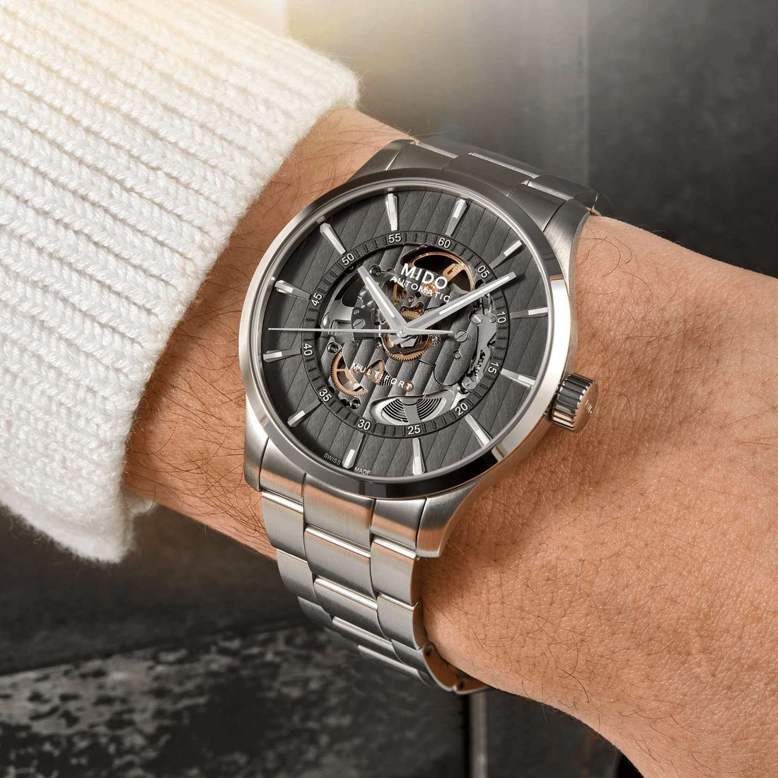 Orologio Uomo Mido Acciaio Automatico Scheletrato M0384361106100