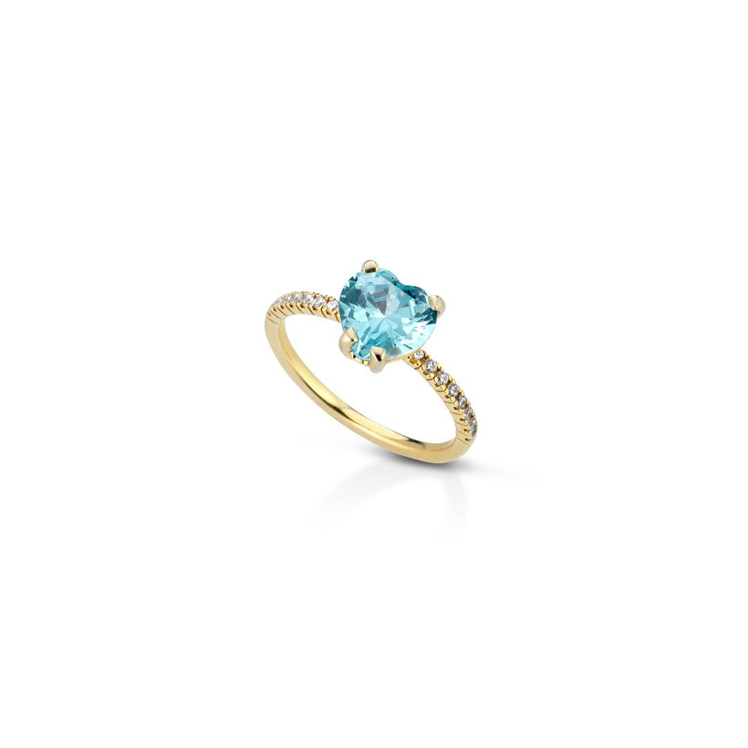 Anello Donna Kulto Argento 925 Zirconi Bianchi Azzurro KR925-020-14