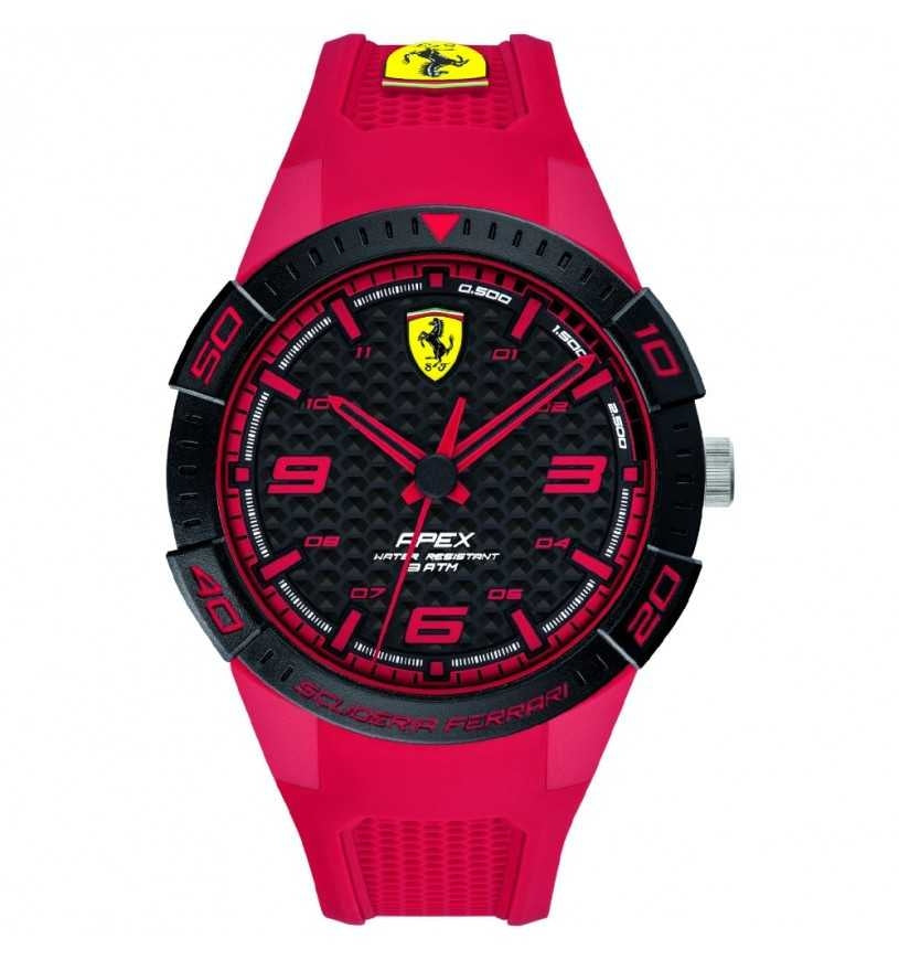 Orologio Uomo Ferrari Quarzo Solo Tempo Gomma Rosso Pista Nero FER0830748