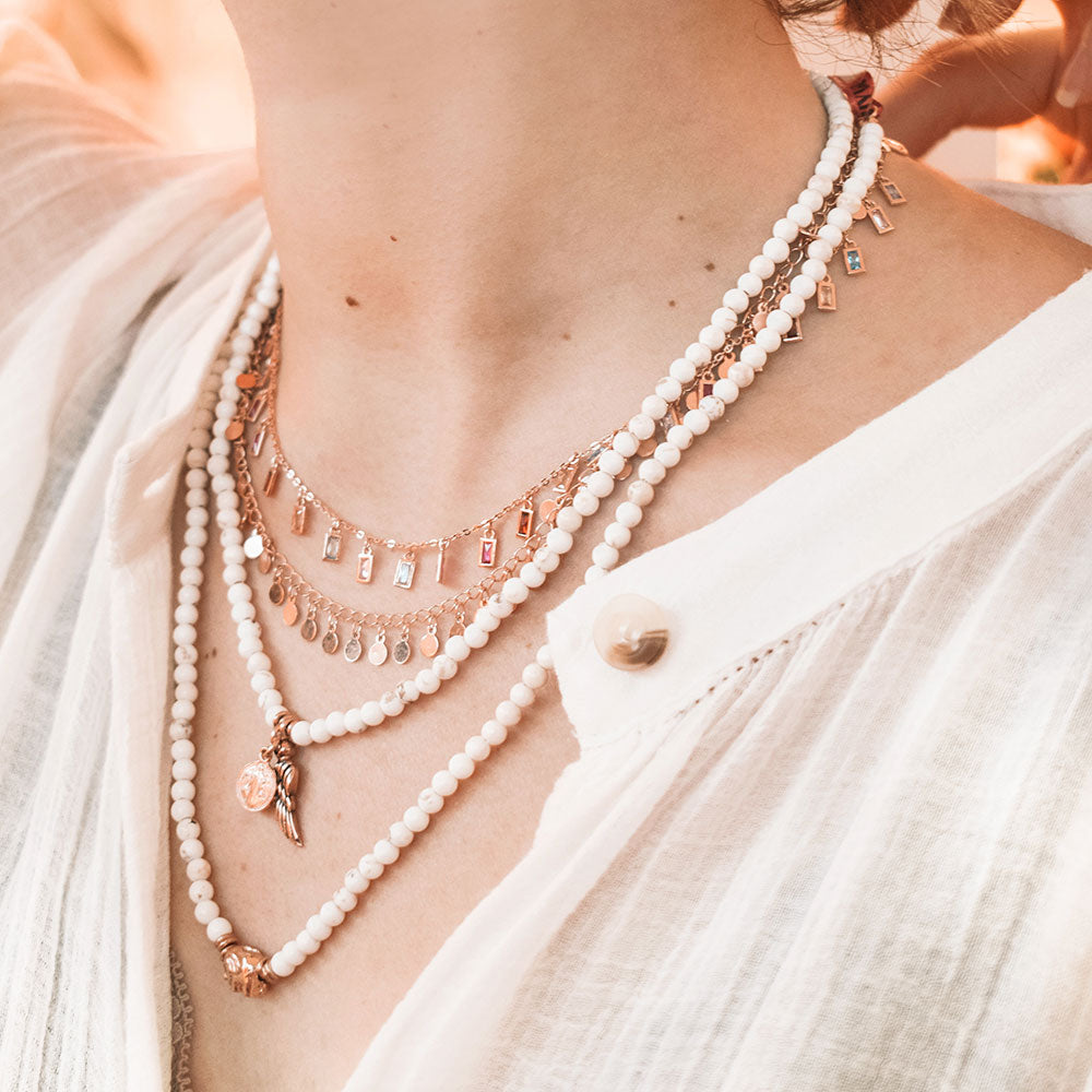 Collana Donna Maria Cristina Sterling Argento Rosè 925 Multifilo Zirconi G3942R