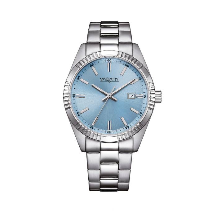 Orologio Uomo Vagary By Citizen Timeless Quarzo Acciaio Azzurro IB9-115-75