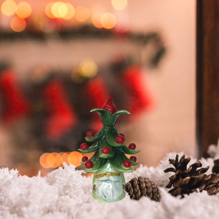 Gnomo Albero di Natale Capodimonte Verde Bocciolo 14 cm CAP13