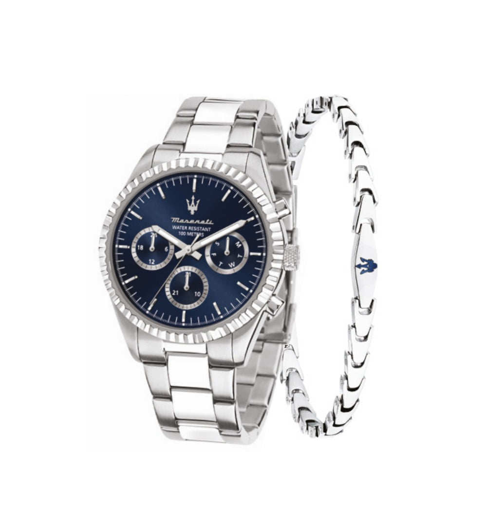 Orologio Uomo edizione speciale Maserati Multifunzione Quarzo Acciaio Blu R8853100047