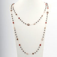 Collana Donna Cameo Italiano Argento Rosè 925 Quarzi Libellula C16-R