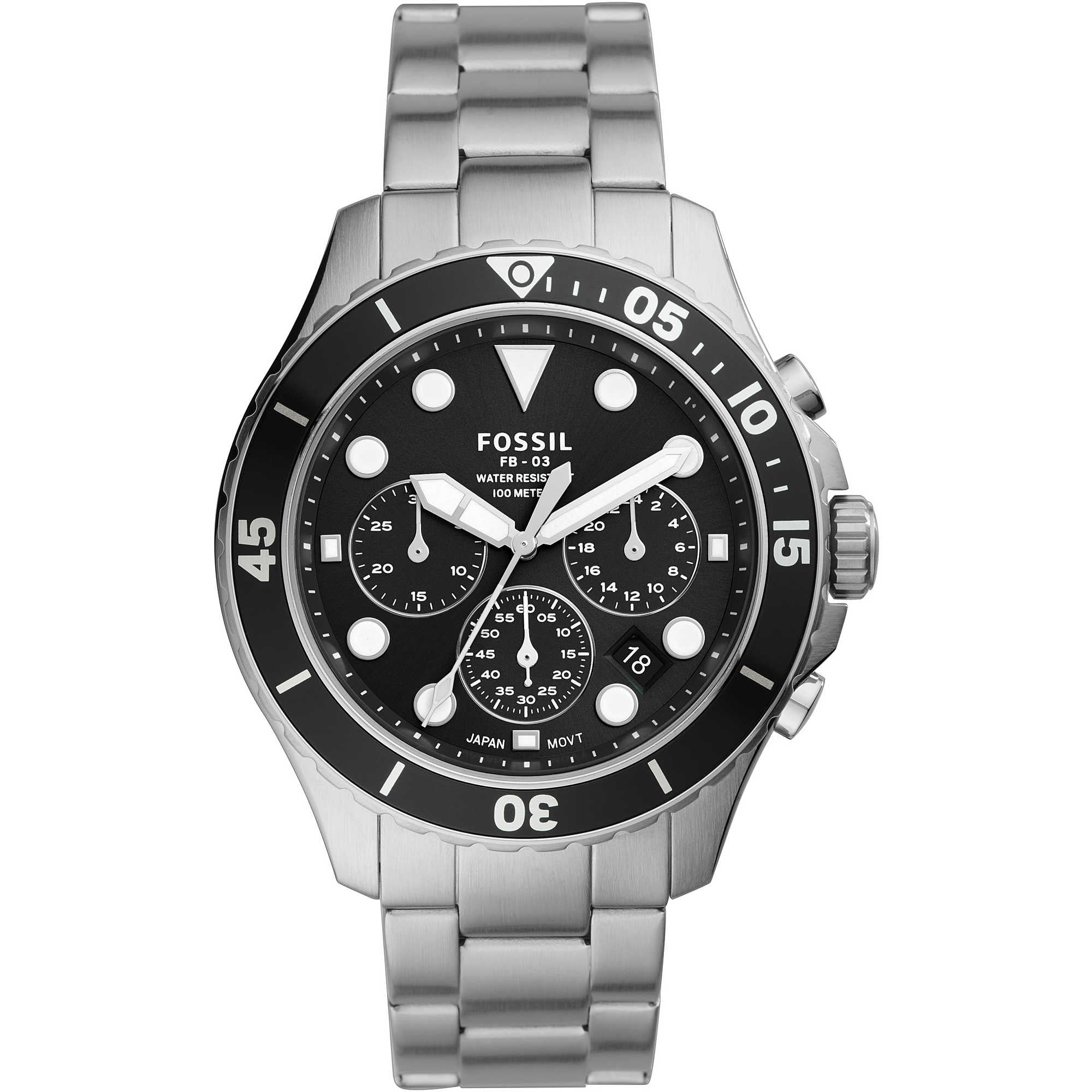 Orologio Uomo Acciaio Fossil  Cronografo Nero FS5725