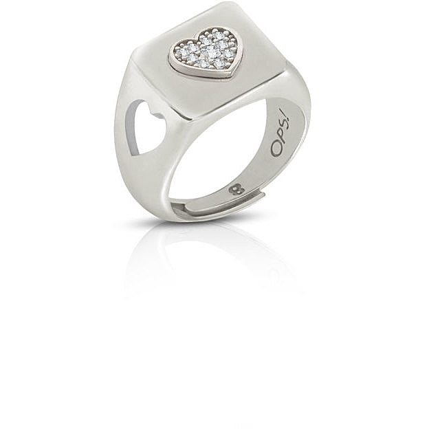 Anello Donna Ops Objects Argento 925 Chevalier Cuore Zirconi Bianchi OPS-ICG30