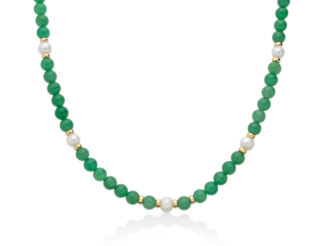 Collana Donna Miluna Girocollo Avventurina  e Perla PCL6727