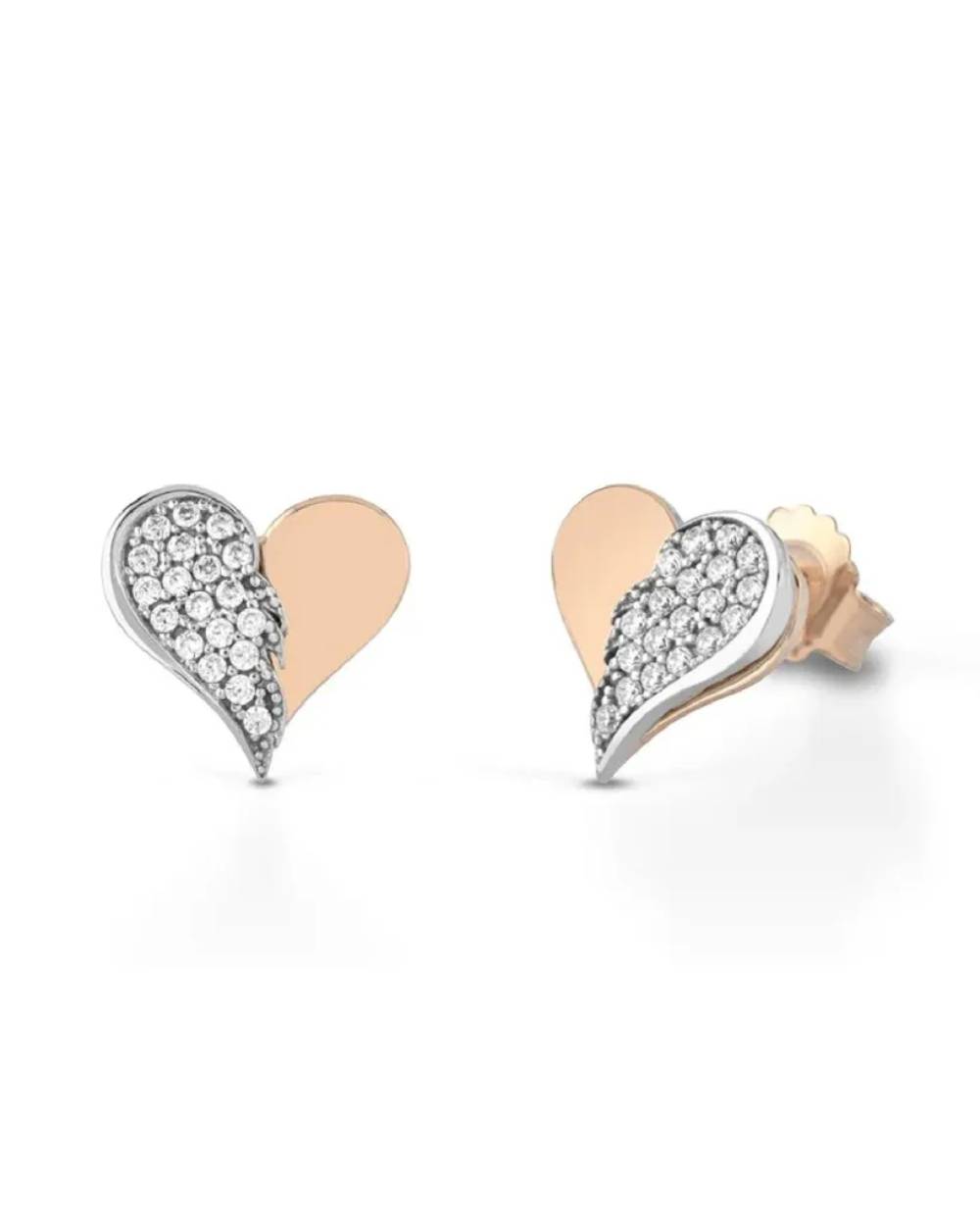 Orecchini Donna Argento 925 Roberto Giannotti Cuore con Zirconi GIA444