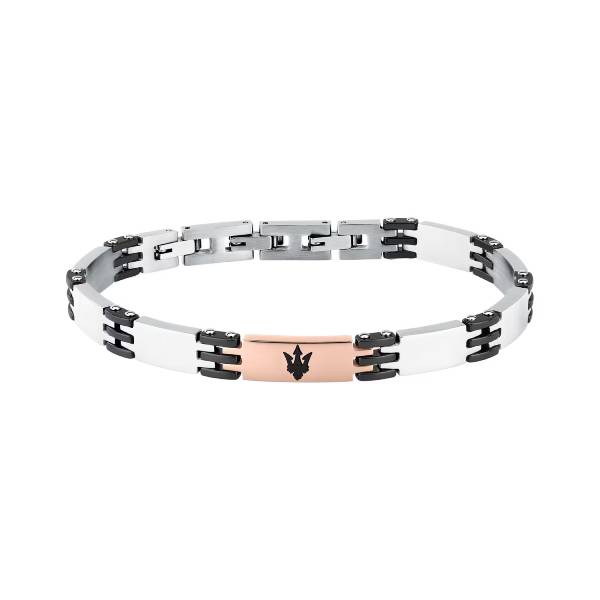 Bracciale Uomo Maserati Acciaio Rosato Ceramica Nera JM426ATZ103