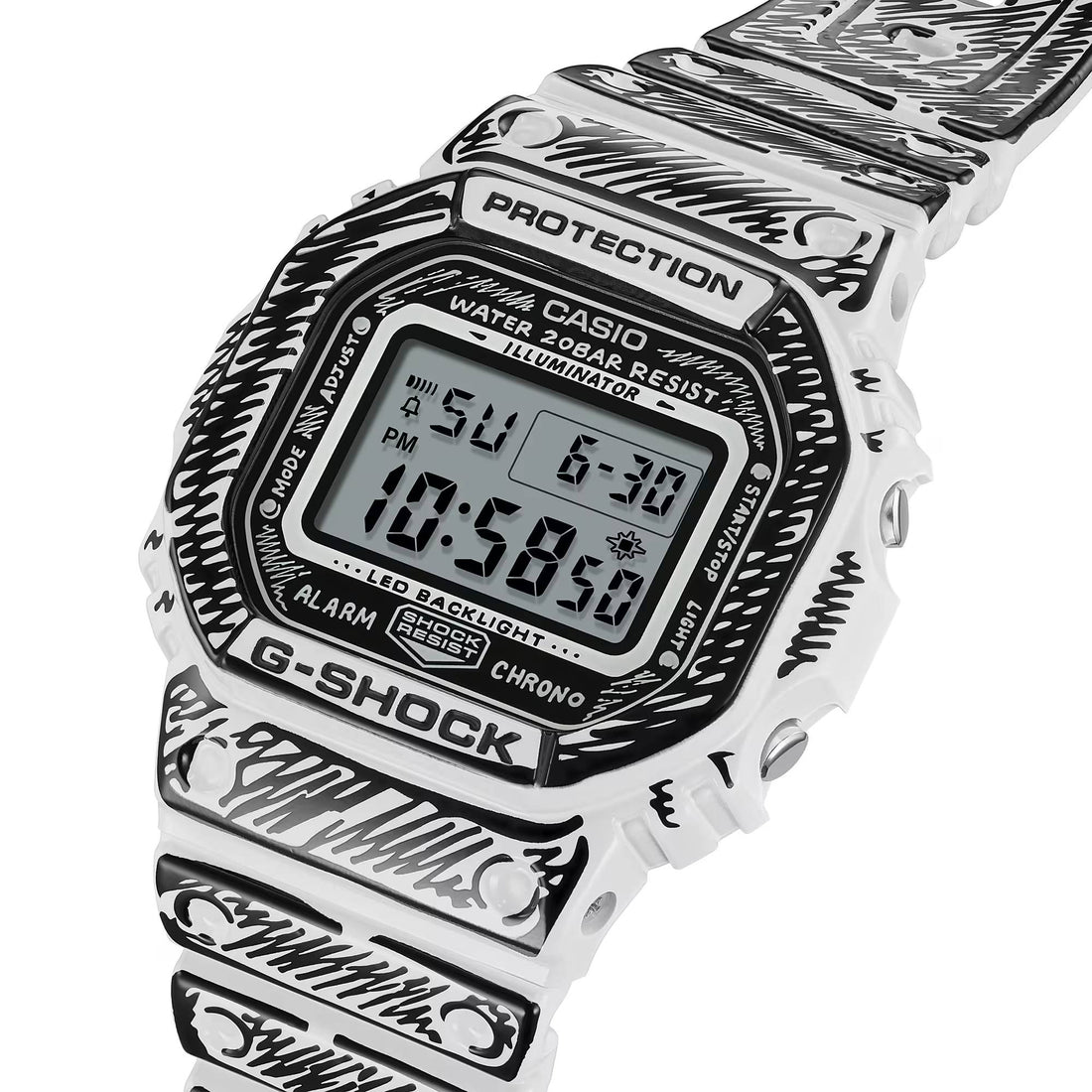 Orologio Uomo Casio G-SHOCK X Joshua Vides Bianco Digitale DW-600JV-7ER