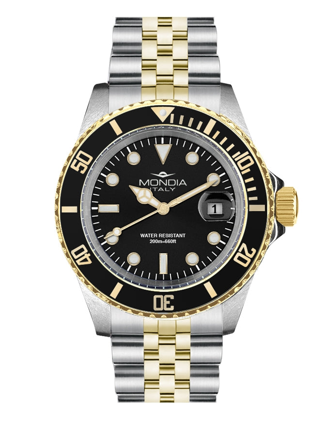 Orologio Uomo Acciaio Mondia Data Ghiera Nera/blu cinturino jubilee MI-785-SOBK-BK-GB