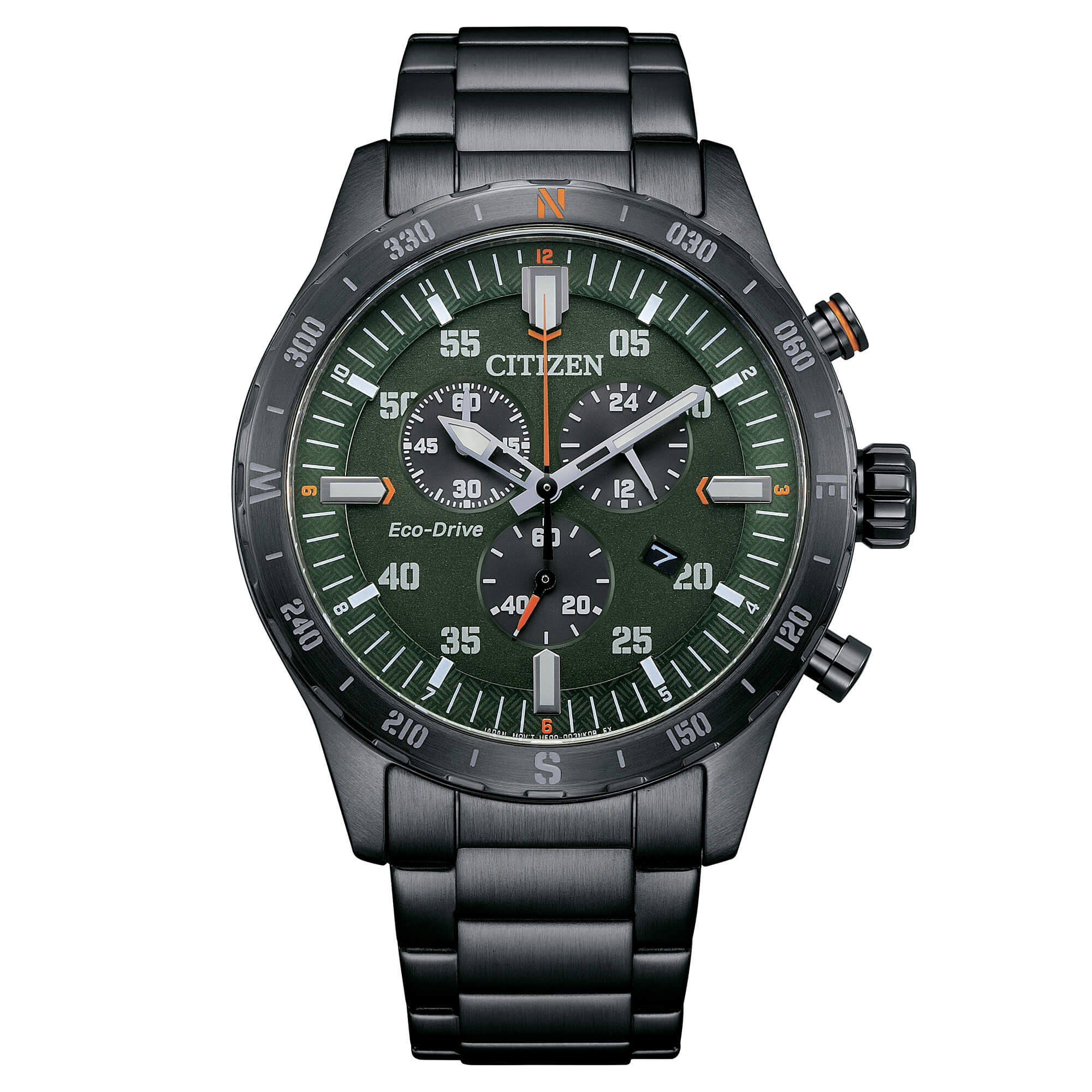 Orologio Uomo Citizen Eco Drive Cronografo Verde Outdoor OF Acciaio PVD AT2527-80X