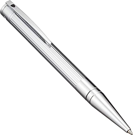 Penna Uomo Dupont D-INITIAL Acciaio Cromato Bianco Roller Nera 265201