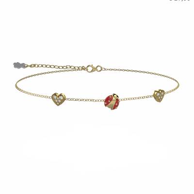 Bracciale Bambina Nanàn Argento 925 Oro Cuore Coccinella NAN0606