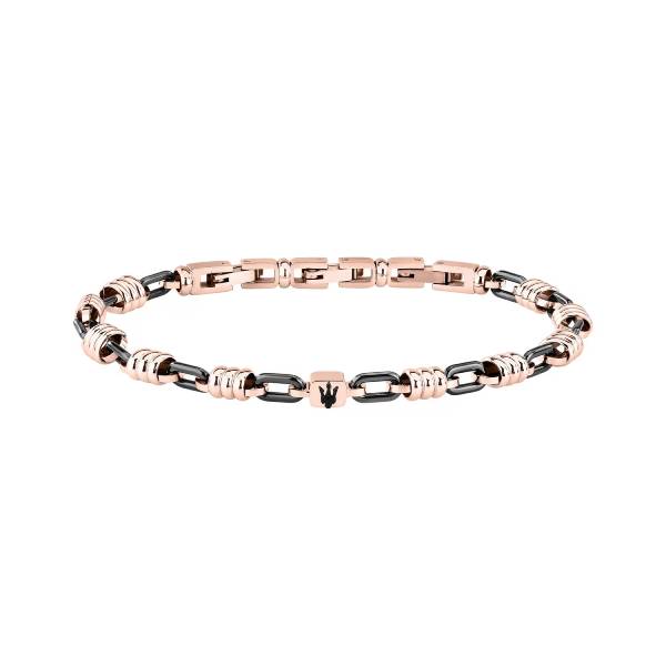 Bracciale Uomo Maserati Acciaio Rosè Ceramica Nero JM426ATZ91