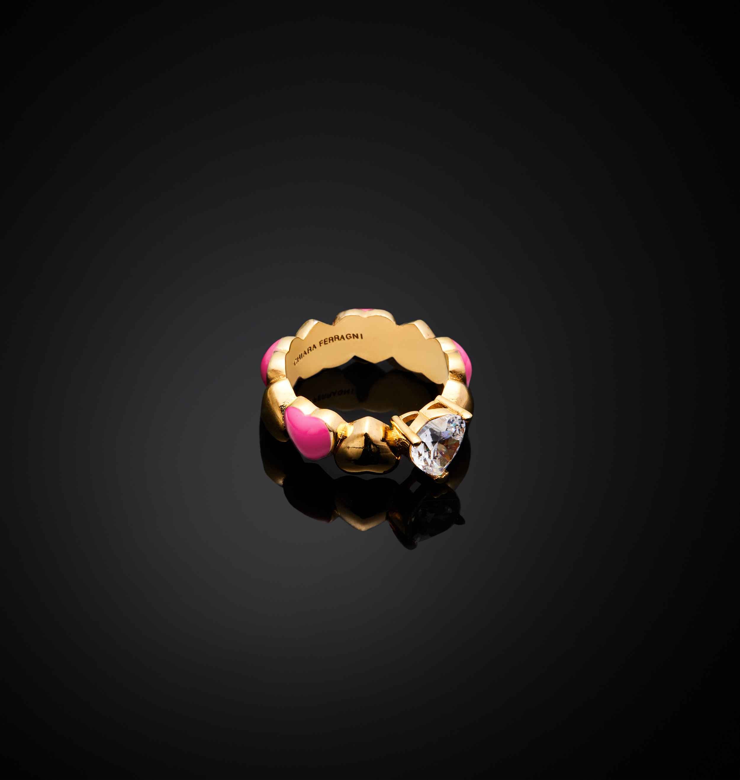 Anello Donna Chiara Ferragni Acciaio Dorato Cuoricino Smalto Rosa J19AWD09012