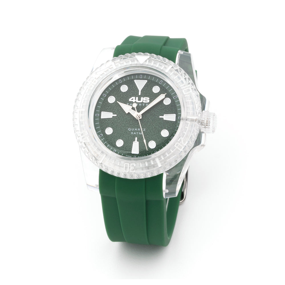 Orologio Uomo 4US Cesare Paciotti Quarzo Solo Tempo Silicone Verde T4ST369