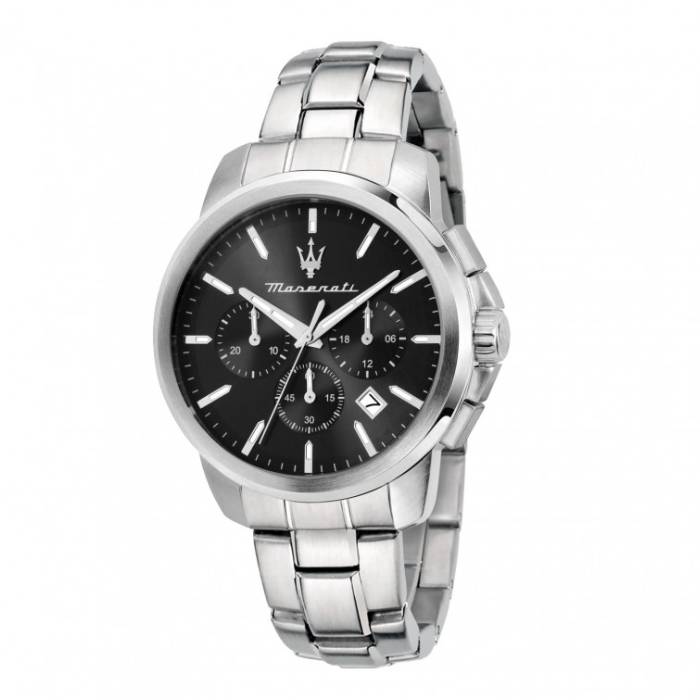 Orologio Uomo Maserati Successo Acciaio Quarzo Nero Crono Data R8873621046