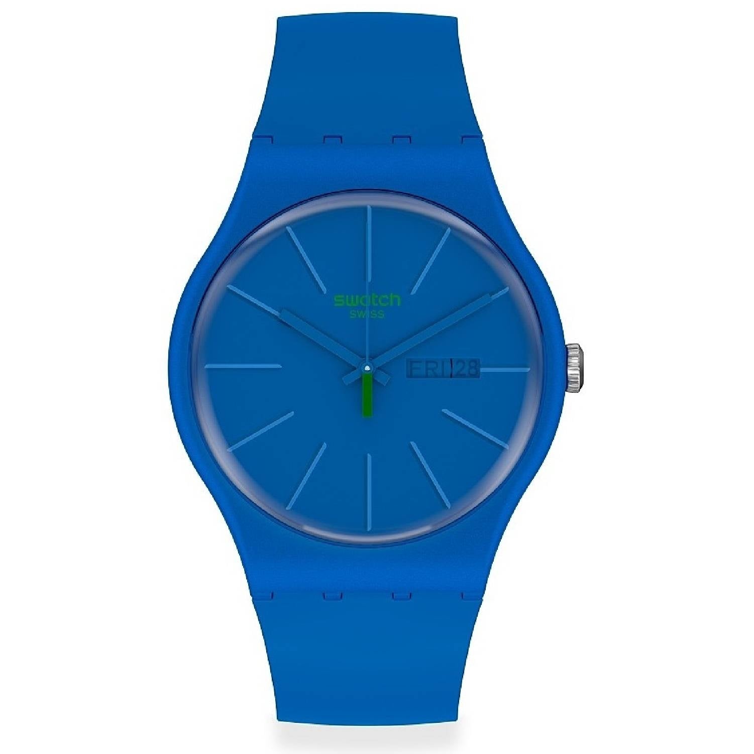 Orologio Uomo Gomma Resina Swatch Quarz Solo Tempo Doppia Data Beltempo SO29N700