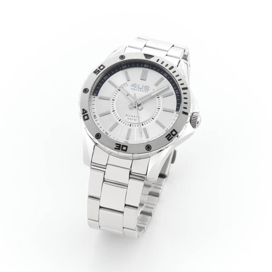 Orologio Uomo 4US Cesare Paciotti Acciaio Quarzo Solo Tempo Bianco Nero T4LS386