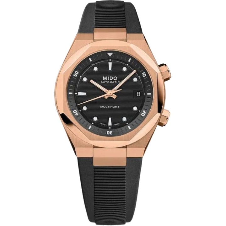 Orologio Uomo Mido Automatico Multifort 8 Due Corone Gomma Nera M0475073705100