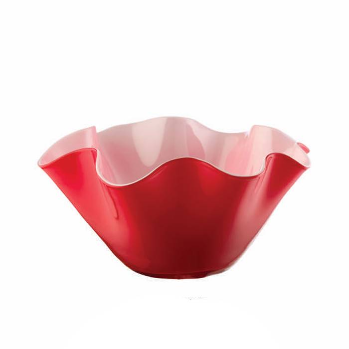 Centrotavola Onlylux Vetro Wave 35 cm Fazzoletto Opale Rosso OL03090