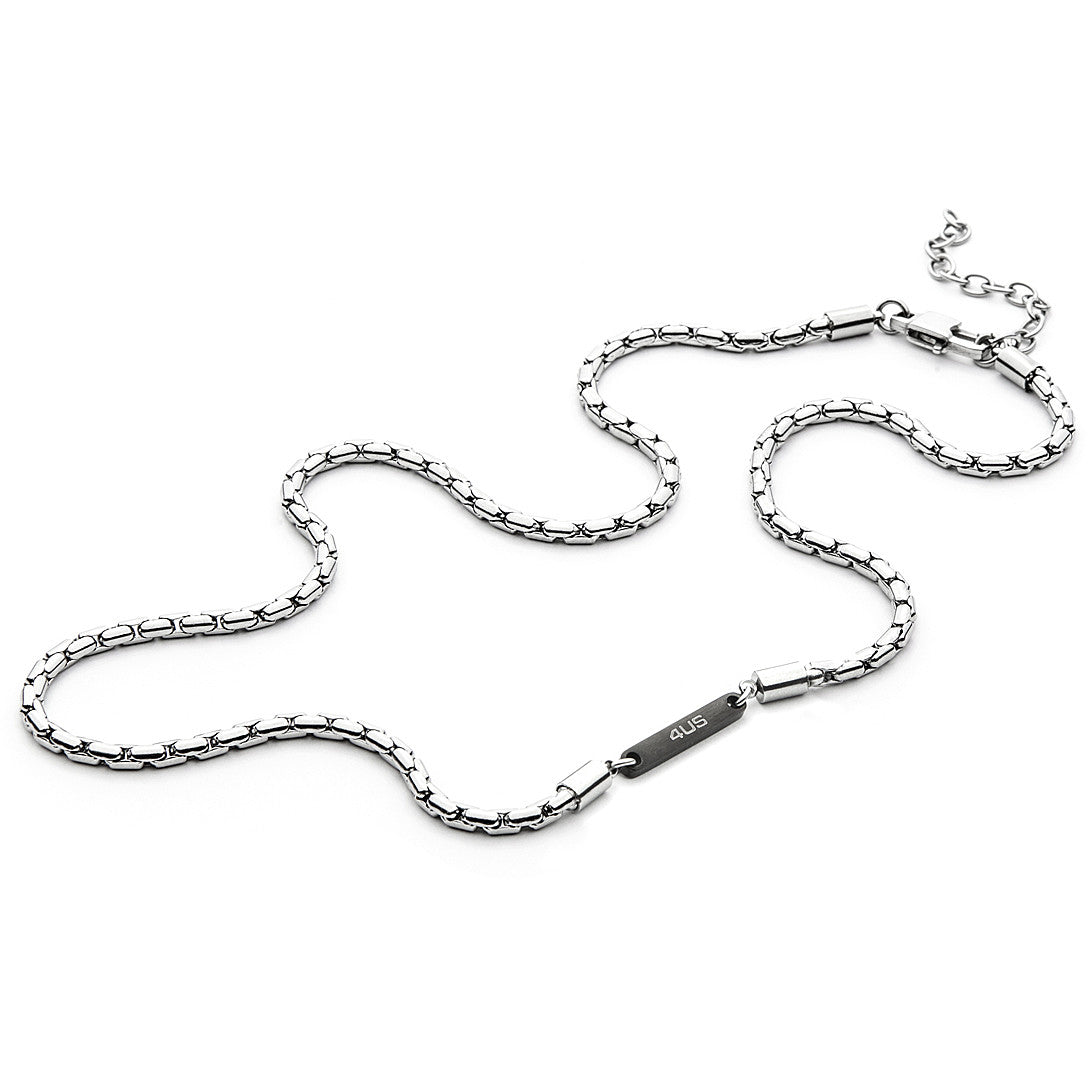 Collana Uomo 4US Cesare Paciotti Acciaio Targhetta Con Logo 4UCL4481