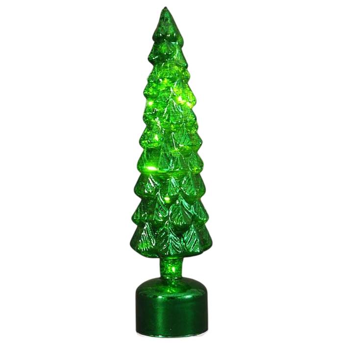 Scultura Vetur Vetro Albero Verde Luce 40,5 cm 21812