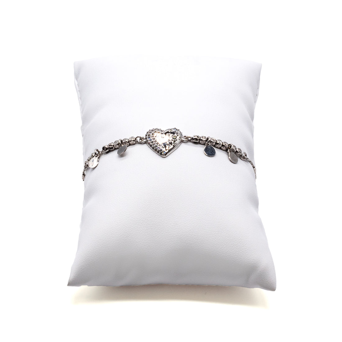 Bracciale Donna Re Mida Argento 925 Cuore Pieno Zirconi Bianchi B012