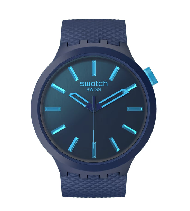 Orologio Unisex Swatch Big Bold Indigo Glow Blu Quarzo SB05N113