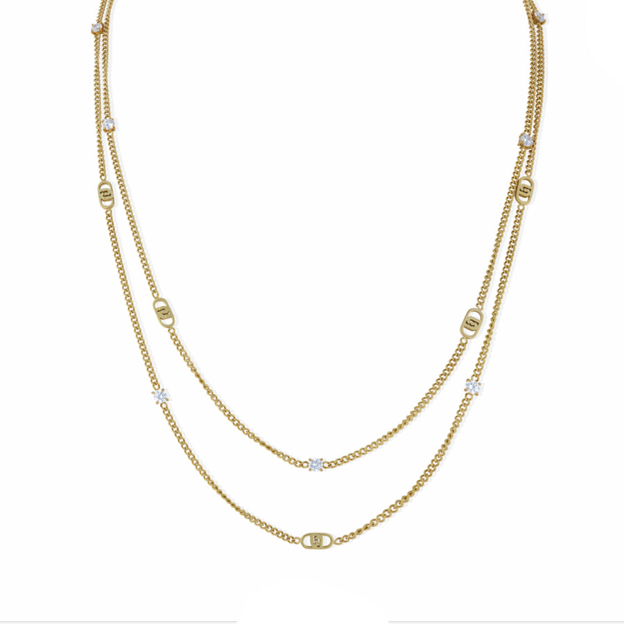 Collana Donna Liu Jo Acciaio Oro Doppia Catena LJ2905