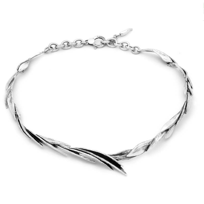 Collana Donna Giovanni Raspini Argento 925 Semirigida Dafne Foglie Zigrinate 11786