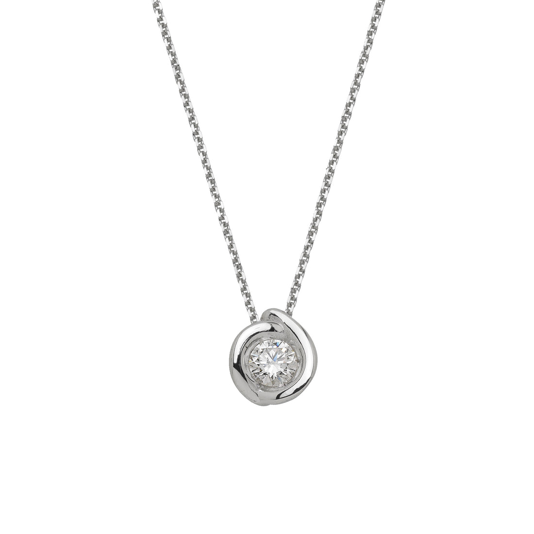 Collana Donna Mikiko Punto Luce Oro 9 KT Diamante 0,10 CT. MDGIM34R4L010