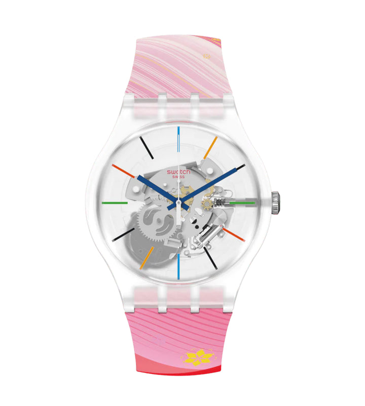 Orologio Donna Swatch Quarzo Solo Tempo Olympics Rosa Scheletrato SO29Z105