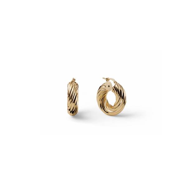 Orecchini Donna Unoaerre Bronzo Cerchio Torchon Dorato 587421