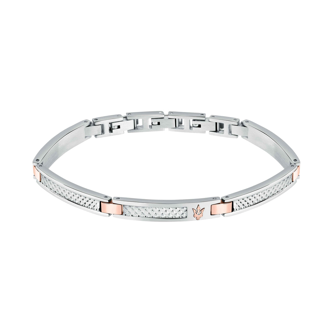 Bracciale Uomo Maserati Acciaio Bicolore Effetto Borchie Logo Tridente JM423AVD23
