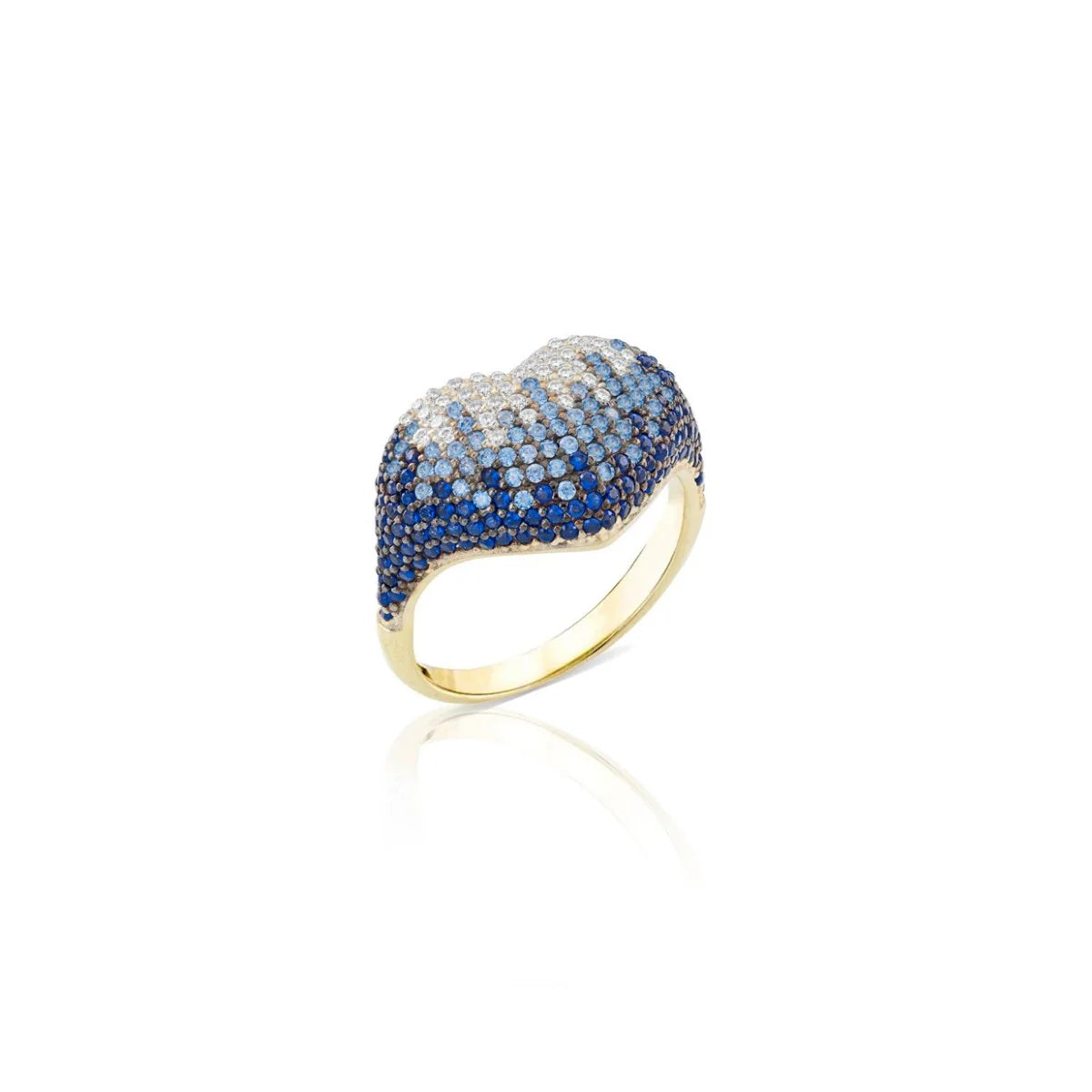 Anello Donna Sogni Argento Dorato 925 Cuore Zirconi Colorati AN054GBL/16