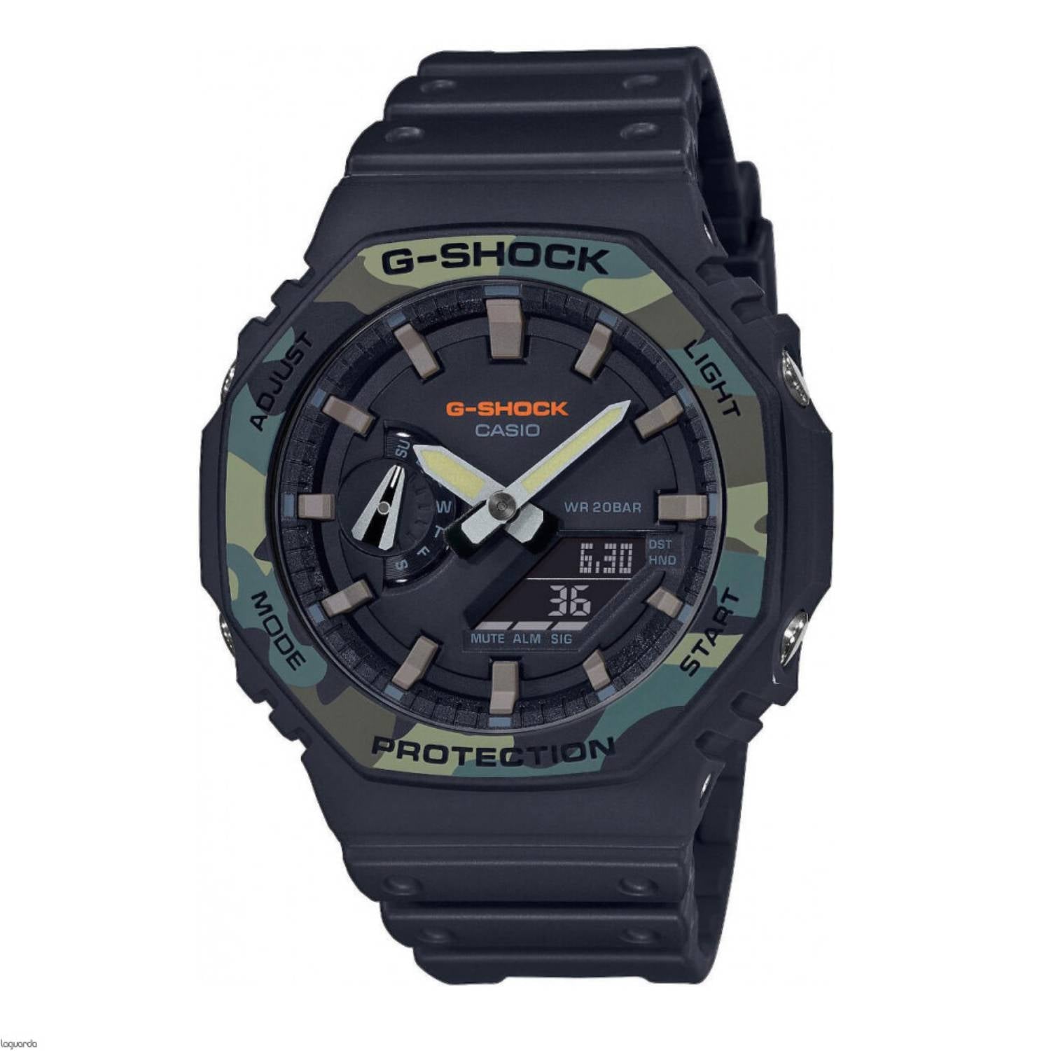 Orologio Uomo Gomma Casio Quarzo G-SHOCK GA-2100SU-1AER Digitale Analogico Nero