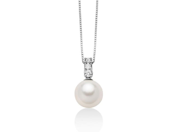 Collana Donna Miluna Oro 18 KT Perla 10/11 mm Diamante 0.08 ct PCL5707A