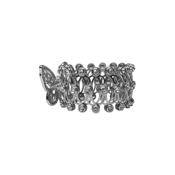 Anello-Bracciale Donna Re Mida Argento Estendibile Zirconi Fascia-4