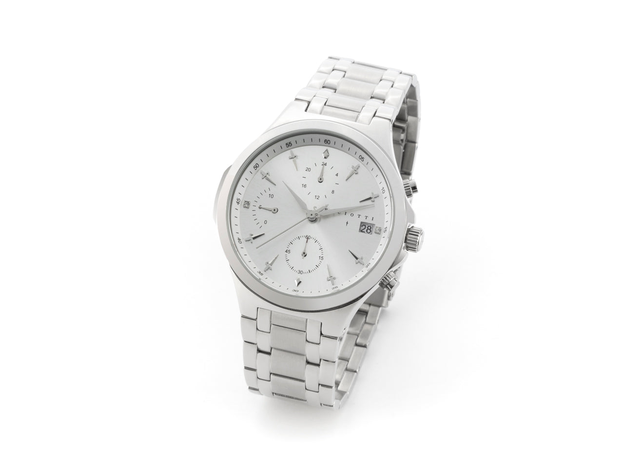 Orologio Uomo Cesare Paciotti Acciaio Quarzo Cronografo Argentè Sunray Data TSCR226