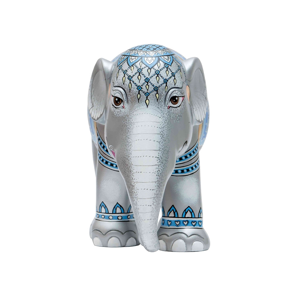 Scultura Elefante Onlylux Royal Elephant Silver 20cm Resina Dipinto A Mano 8858831242111