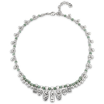 Collana Donna Uno De 50 Acciaio Con Cristalli Acquamarina