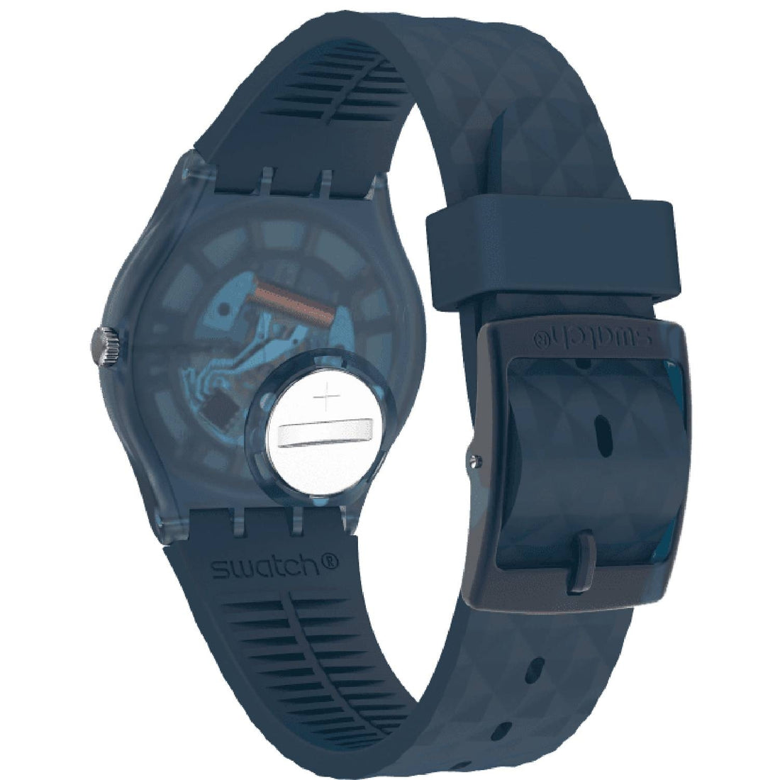 Orologio Donna Gomma Silicone Swatch Quarzo Solo Tempo Blu Numeri GN271