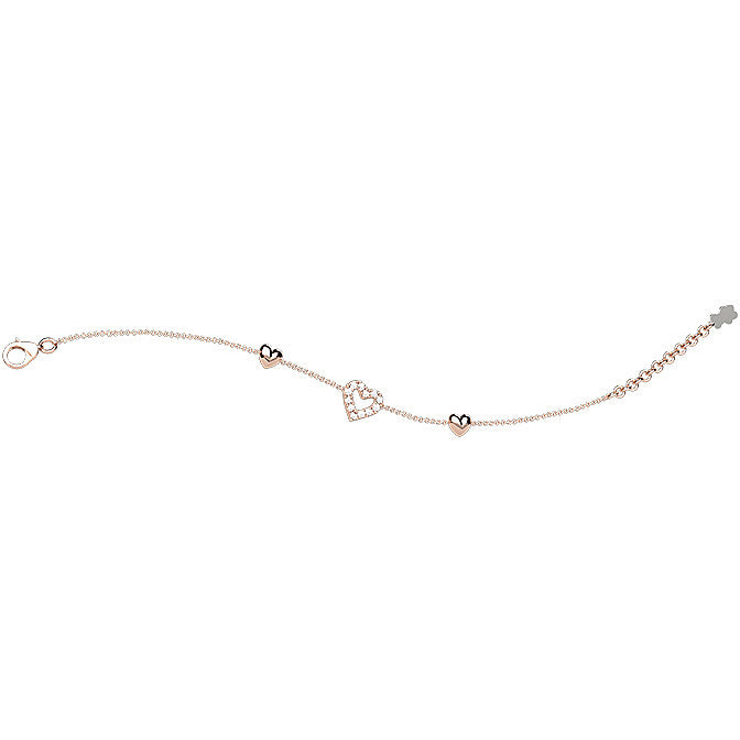 Bracciale Bambina Nanàn Argento 925 Rosè Cuore Zirconi Liscio Catena NAN0293