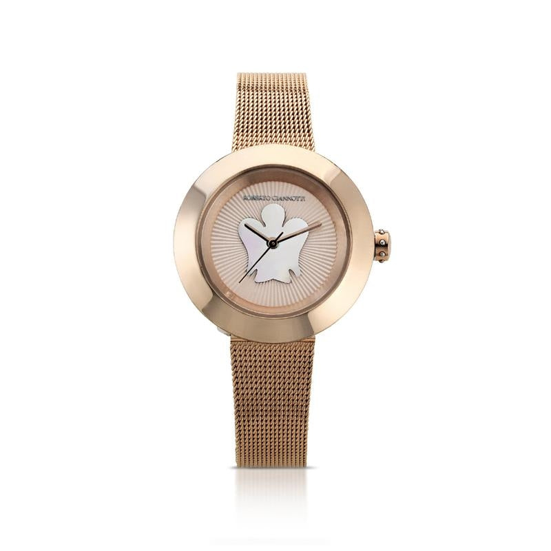 Orologio Donna Acciaio Roberto Giannotti Angelo Trendy Rosè Maglia Milano Quarzo