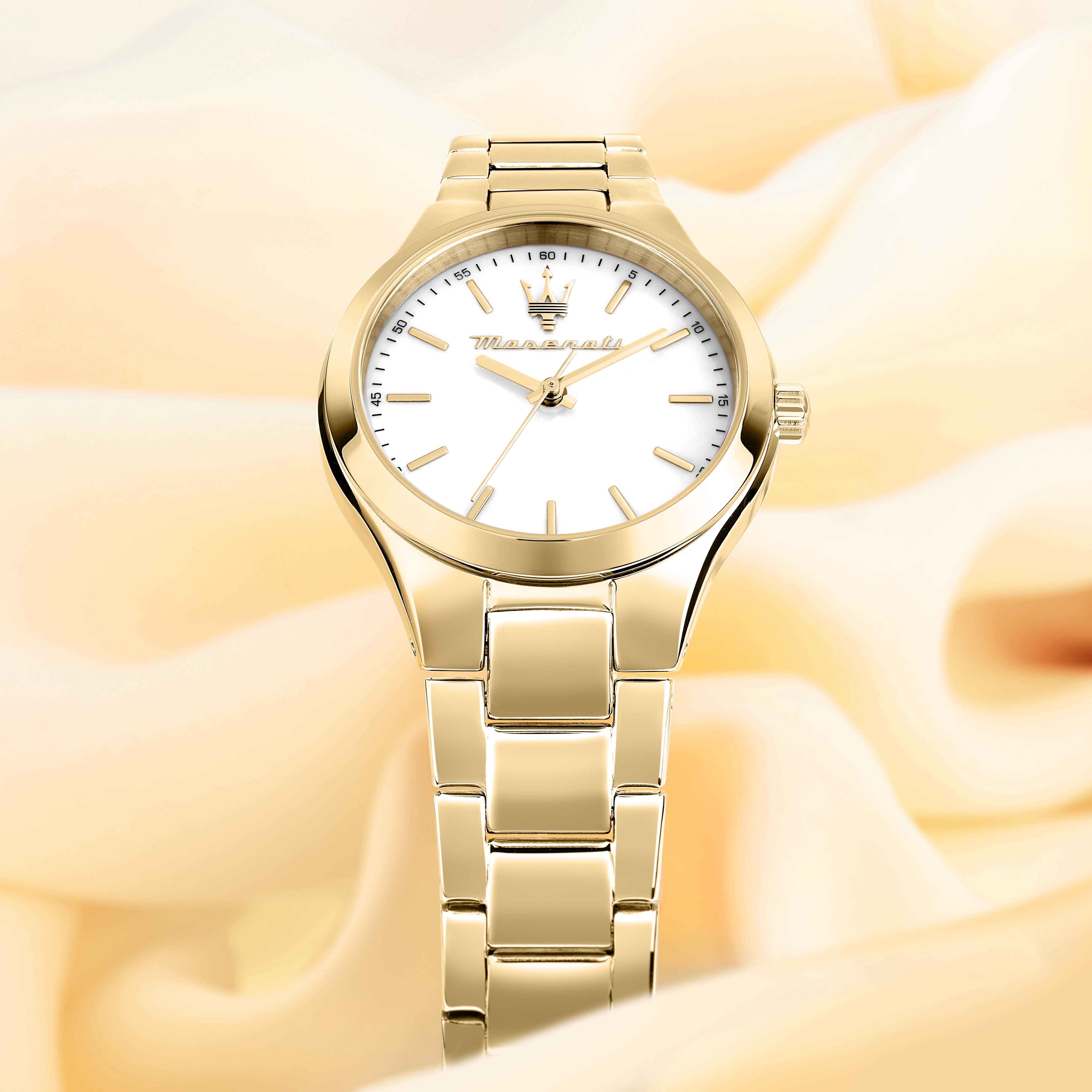 Orologio Donna Maserati Acciaio Dorato Quarzo Solo Tempo Zirconi R8853151501