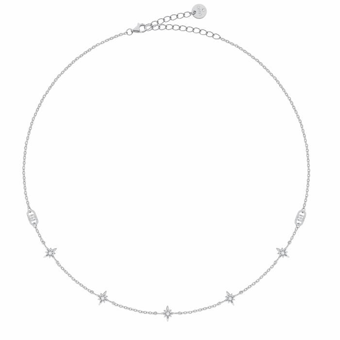 Collana Donna Liu Jo Argento 925 Stelle Zirconi Bianchi ALJ355